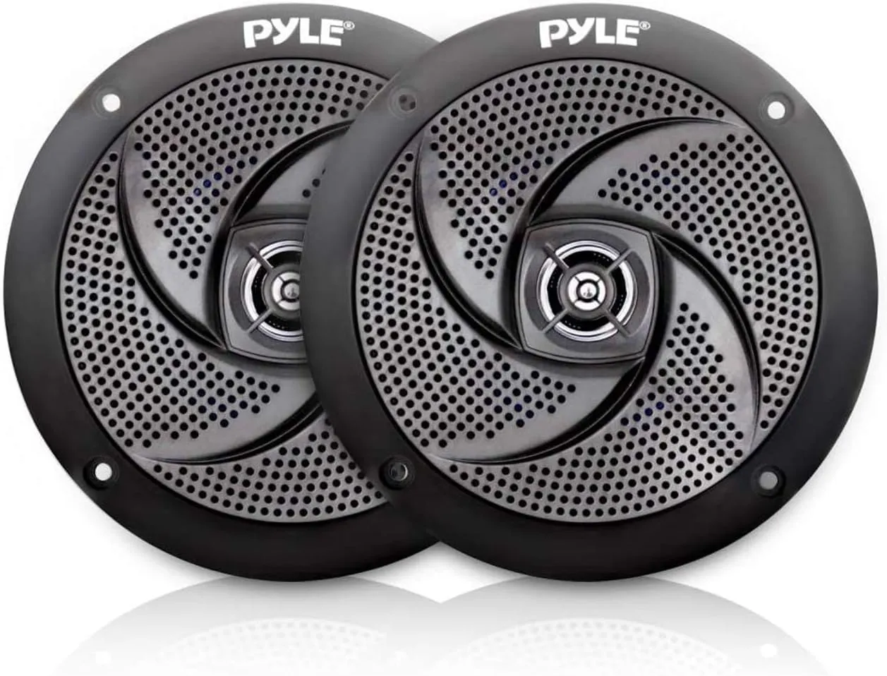 Pyle PLMRS5B 5.25 Inch 180 Watt Waterproof Weather Resistant Outdoor Rated Low Profile Slim Style Marine Speakers, Black (2 Pack)