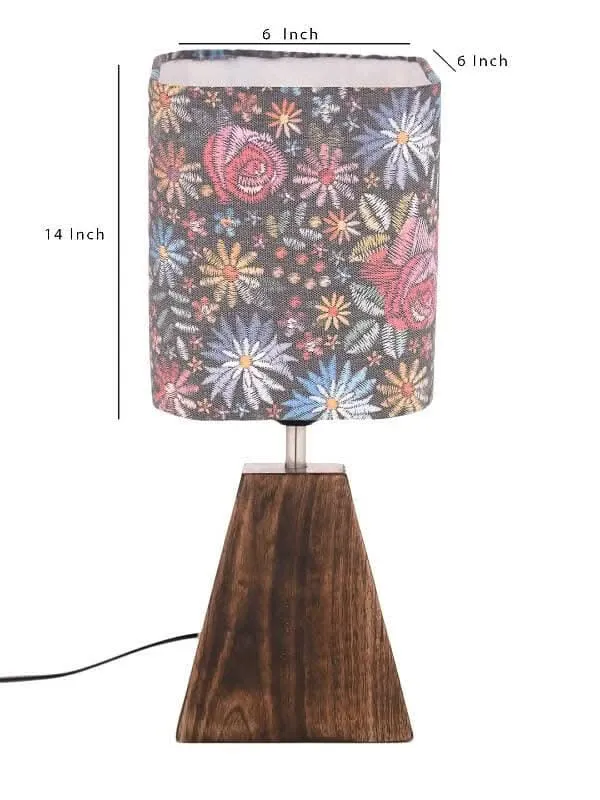 Pyramid Black Floral Stich Lamp