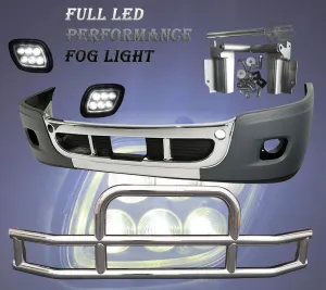 QSC Truck Parts Complete Bumper LED Fog Light Deer Guard Set for Freightliner Cascadia 08-16