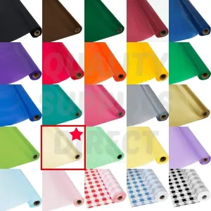 QSD Ivory Tablecloth Roll-300 Feet Long (26 Colors) - NO Folds or CREASES (Super Fast Set UP)
