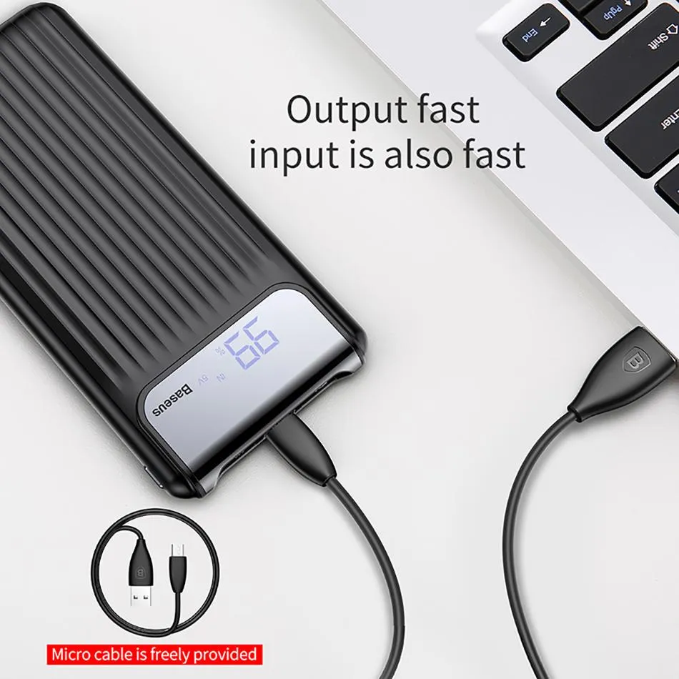 Quick Charge 3.0 10000mAh Power Bank LED Display