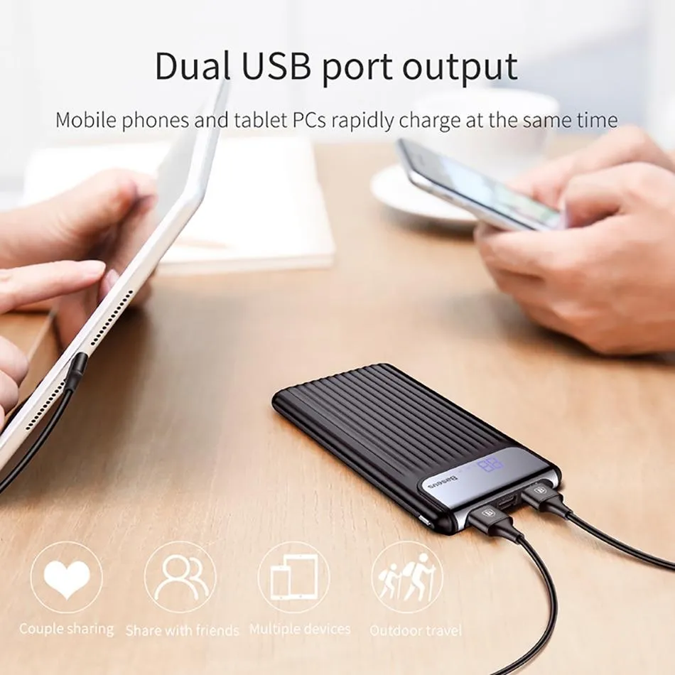 Quick Charge 3.0 10000mAh Power Bank LED Display