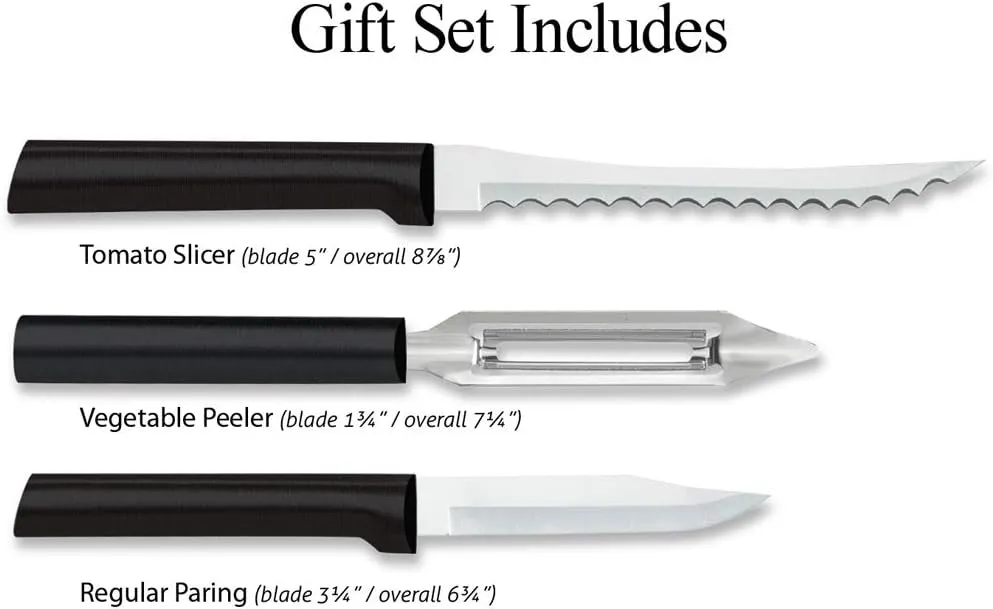 Rada Cutlery Peel, Pare and Slice Set, Black Handle