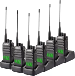 Radtel RT-493 GMRS Radio 10W IP67 Waterproof Handheld Rechargeable Walkie Talkie, Long Range Two Way Radio for Adults, GMRS Repeater Capable, UHF Scanning 199Ch, 2800mAh (6 Pack)