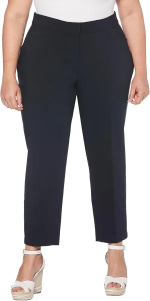 Rafaella Women's Plus Size Lightweight Satin Twill Ankle Pant