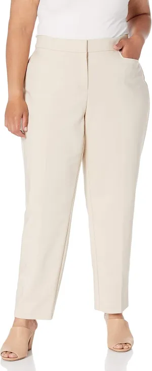 Rafaella Women's Plus Size Lightweight Satin Twill Ankle Pant