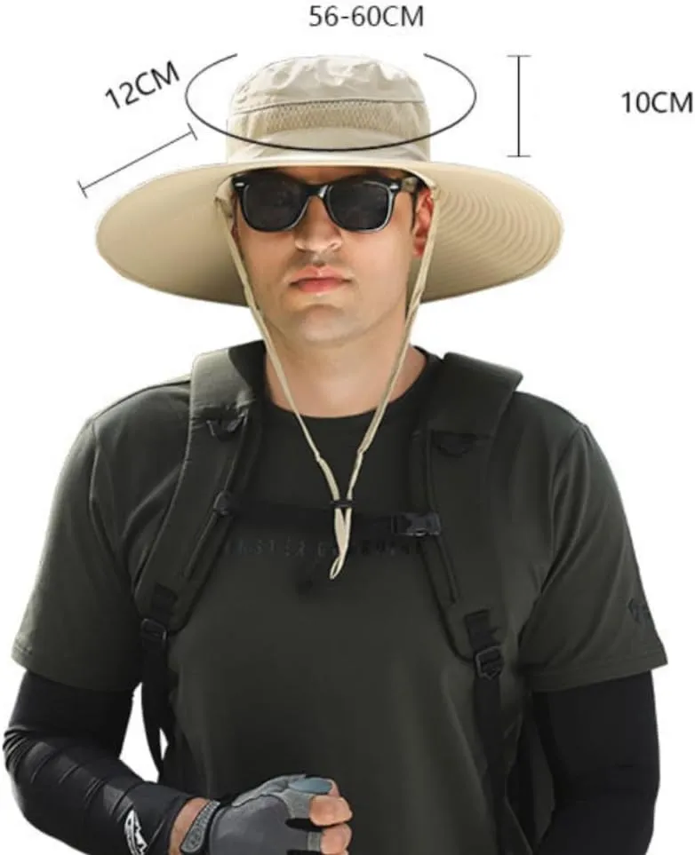 RAPTURA Outdoor Wide Brim Solar Fan Hat with 2 Solar Fan, Solar Fan Hats for Men Women, Solar & USB Charging UPF 50 