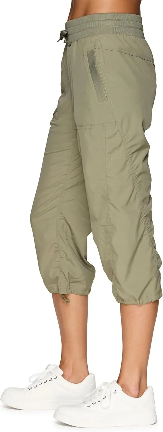 RBX Active Capri Pants for Women Joggers Stretch Lightweight Women’s Casual Pant Capri with Drawstring