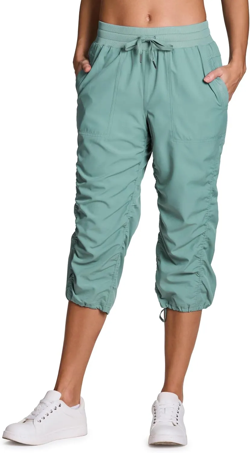RBX Active Capri Pants for Women Joggers Stretch Lightweight Women’s Casual Pant Capri with Drawstring