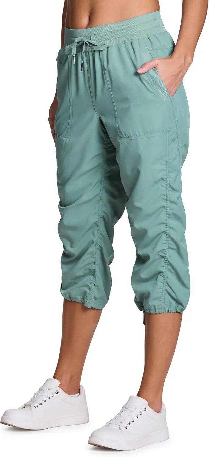 RBX Active Capri Pants for Women Joggers Stretch Lightweight Women’s Casual Pant Capri with Drawstring