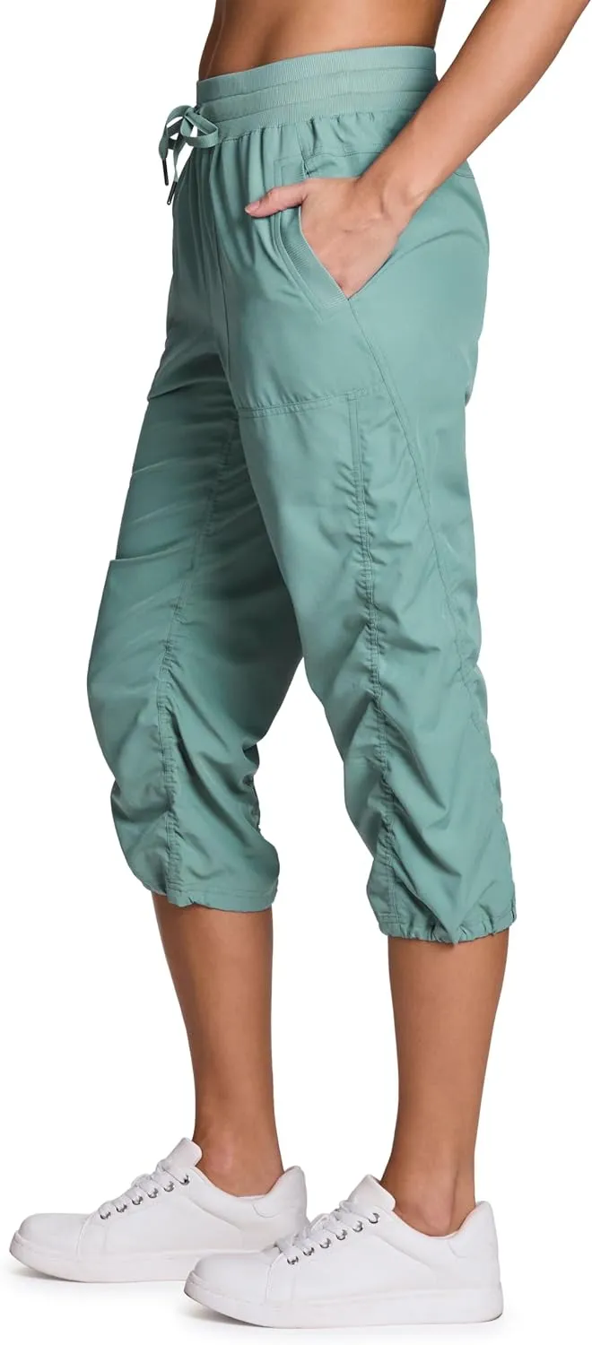 RBX Active Capri Pants for Women Joggers Stretch Lightweight Women’s Casual Pant Capri with Drawstring