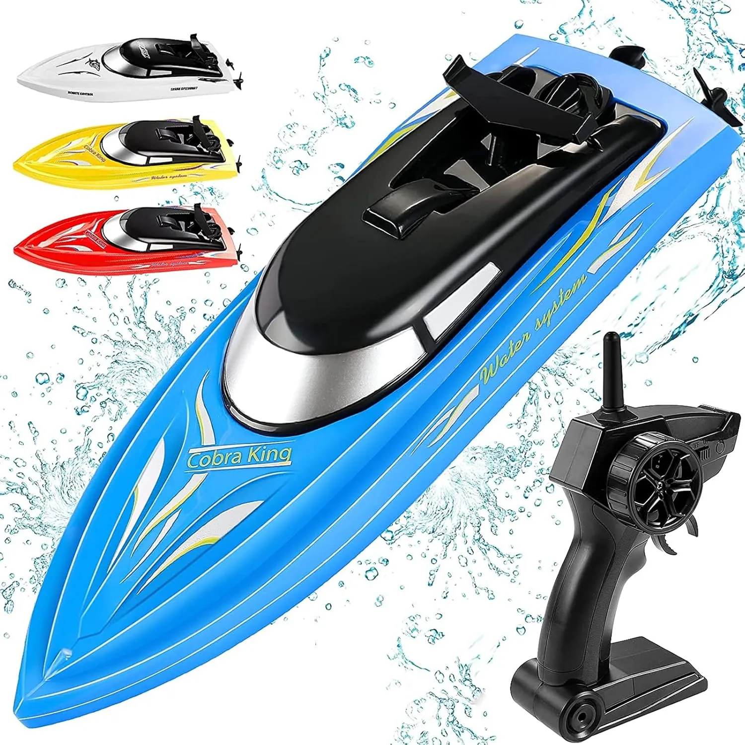 RC Boat Remote Control Boats for Pools and Lakes, Wemfg RH701 15km/h High Speed Mini Boat Toys for Kids Adults Boys Girls Blue