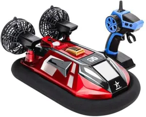 Rc Ships RC Hovercraft Boat for Land and Water 2.4GHz Remote Control Amphibious Vehicle Toy with Double Power,Electric Watercraft RC Toy Boats Gifts for Boys Girls