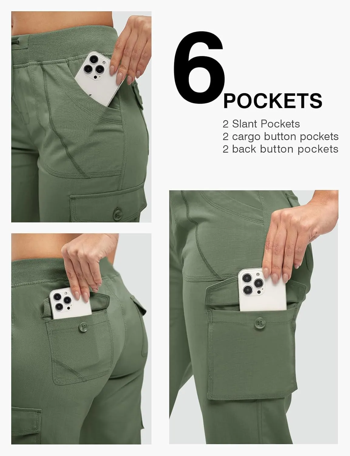Rdruko Women's Cargo Capris Hiking Pants Lightweight Quick Dry Summer Outdoor Casual Travel Pants with Pockets