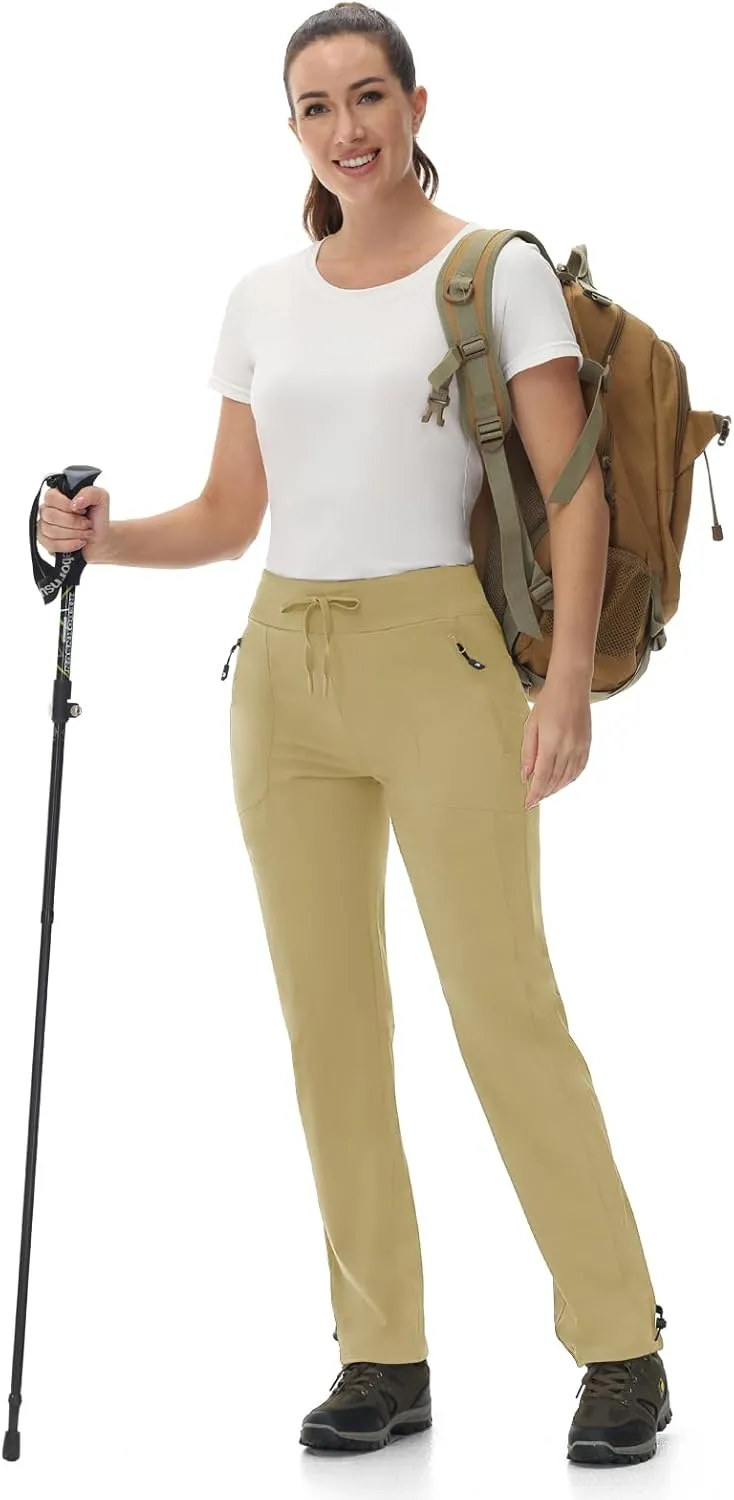 Rdruko Women's Hiking Pants Quick Dry Lightweight Water Resistant Outdoor Pants Athletic Joggers with Zipper Pockets