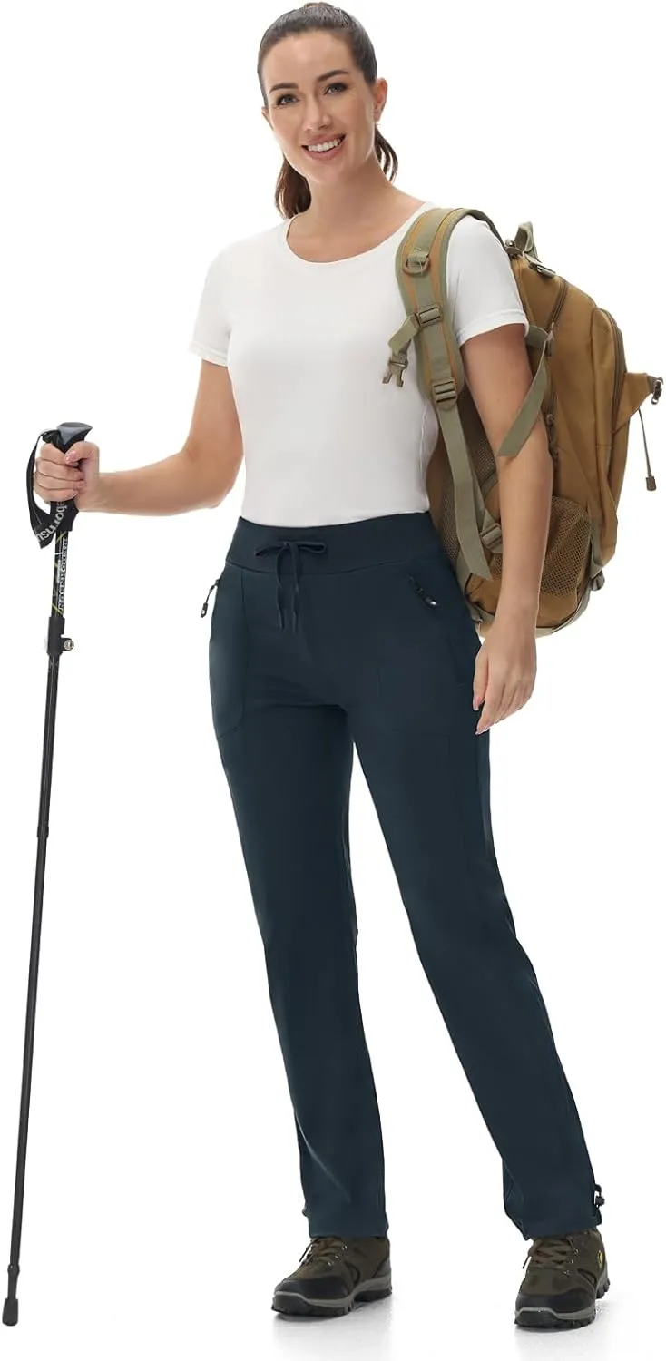 Rdruko Women's Hiking Pants Quick Dry Lightweight Water Resistant Outdoor Pants Athletic Joggers with Zipper Pockets