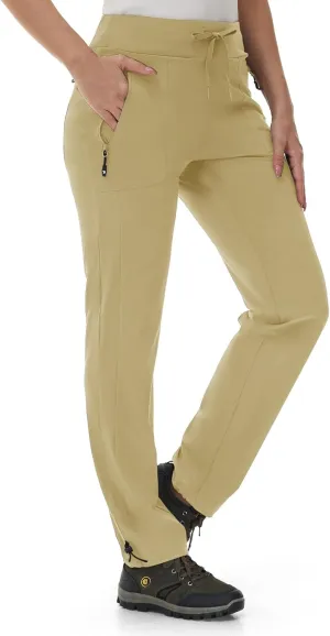 Rdruko Women's Hiking Pants Quick Dry Lightweight Water Resistant Outdoor Pants Athletic Joggers with Zipper Pockets