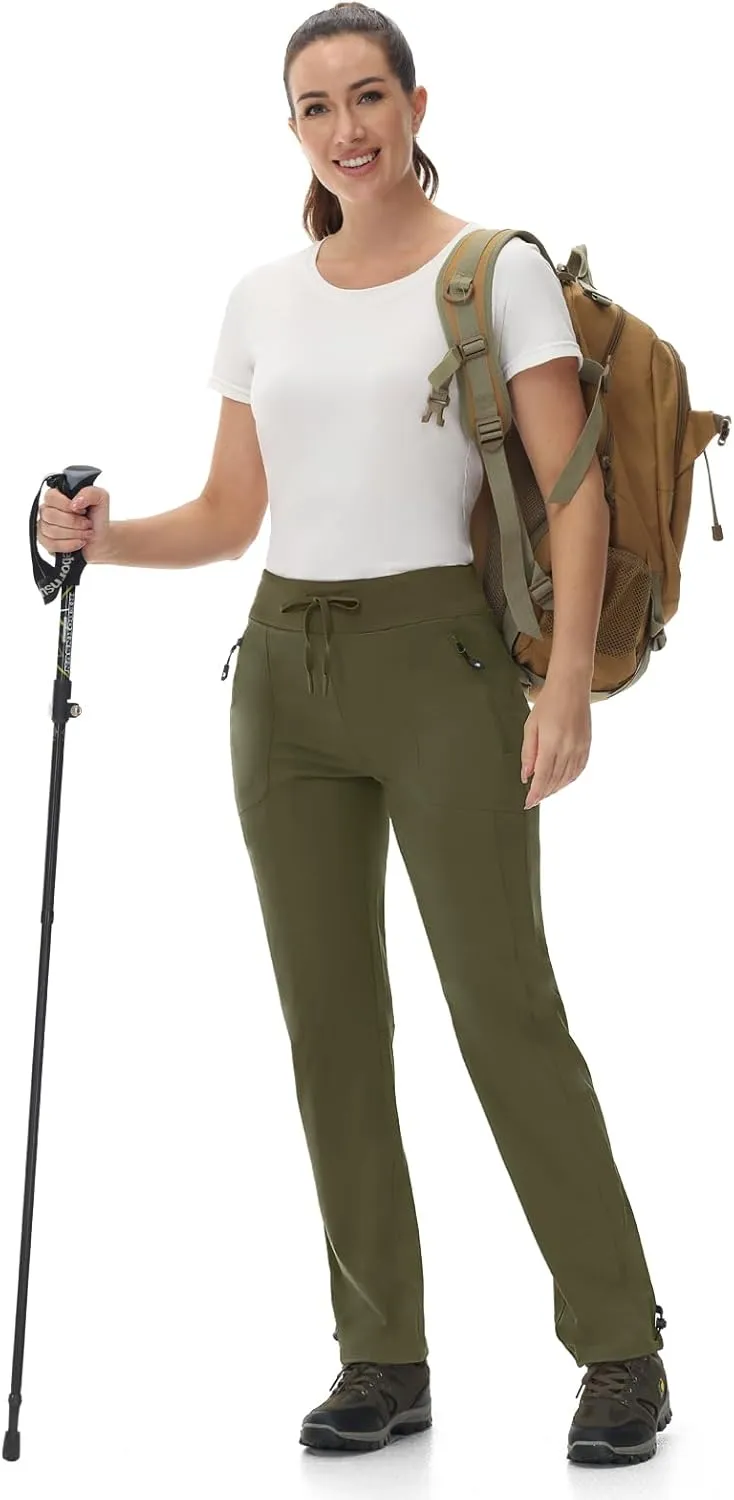 Rdruko Women's Hiking Pants Quick Dry Lightweight Water Resistant Outdoor Pants Athletic Joggers with Zipper Pockets