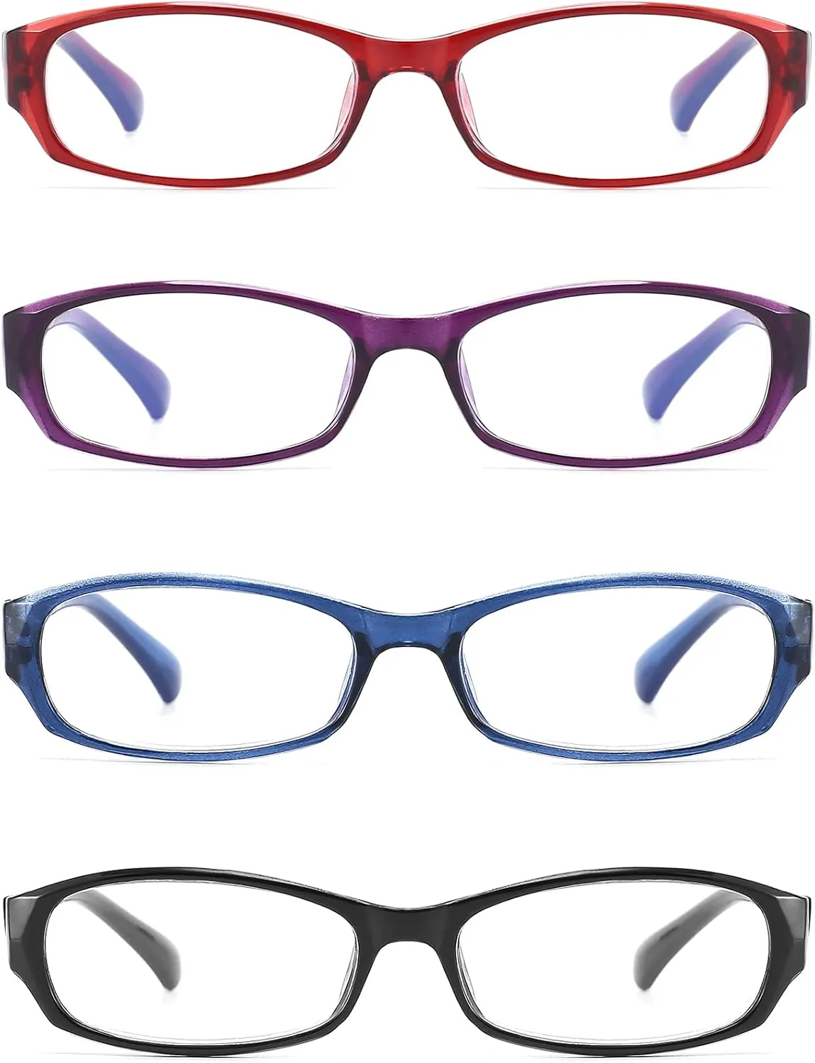 Reading Glasses Womens Men Blue Light Blocking - 4 Pack Lightweight Computer Readers  1.0 Glare Blocking Ladies Eyeglass