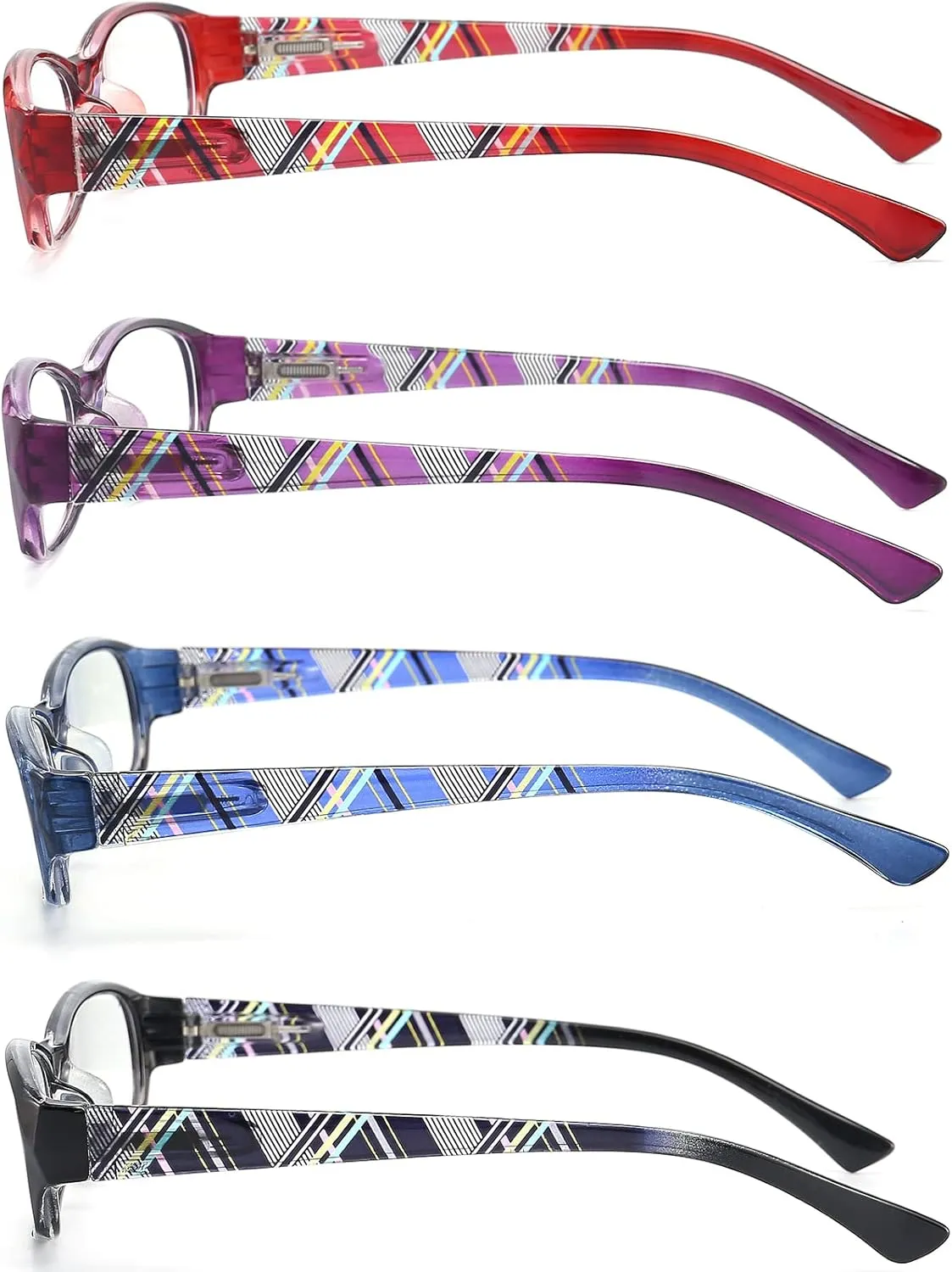 Reading Glasses Womens Men Blue Light Blocking - 4 Pack Lightweight Computer Readers  1.0 Glare Blocking Ladies Eyeglass