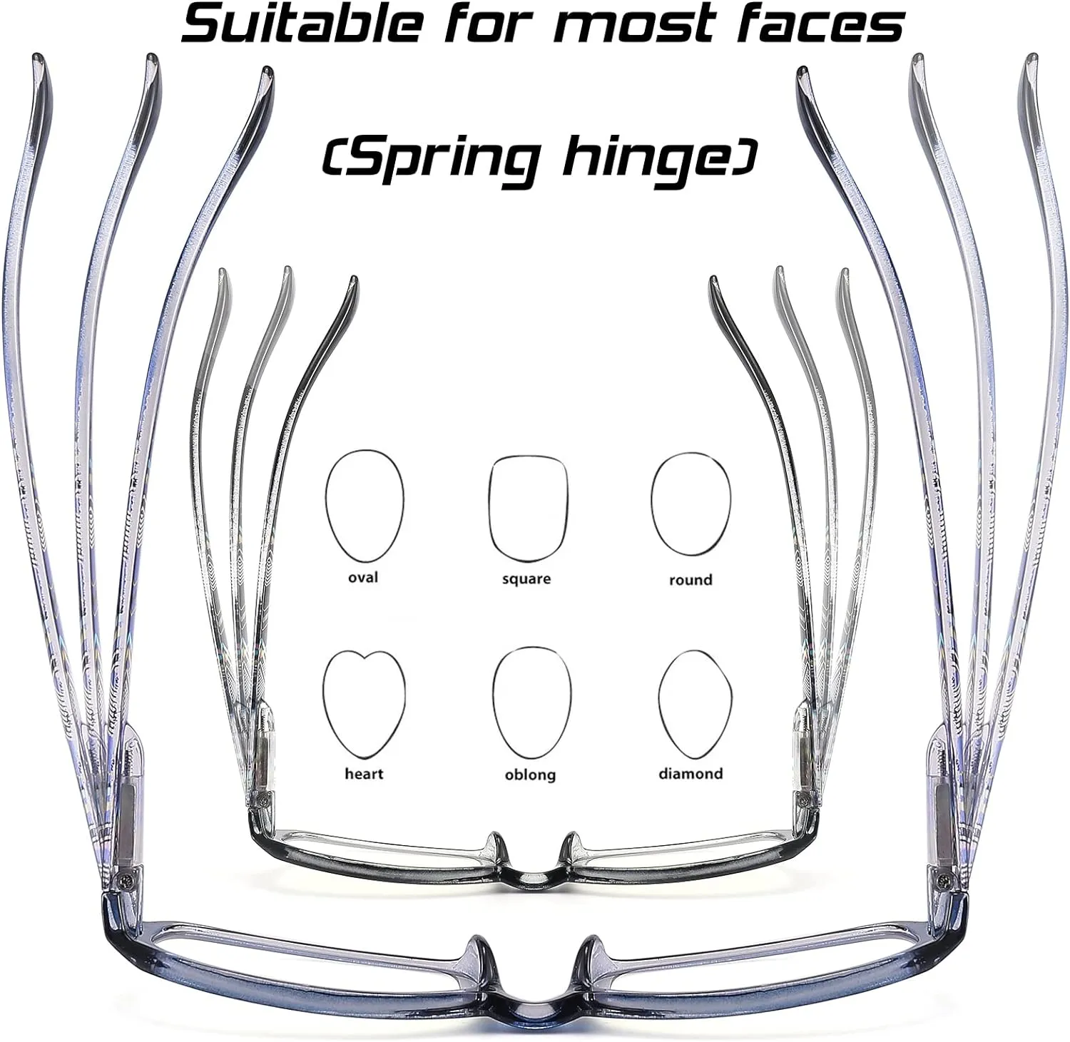 Reading Glasses Womens Men Blue Light Blocking - 4 Pack Lightweight Computer Readers  1.0 Glare Blocking Ladies Eyeglass