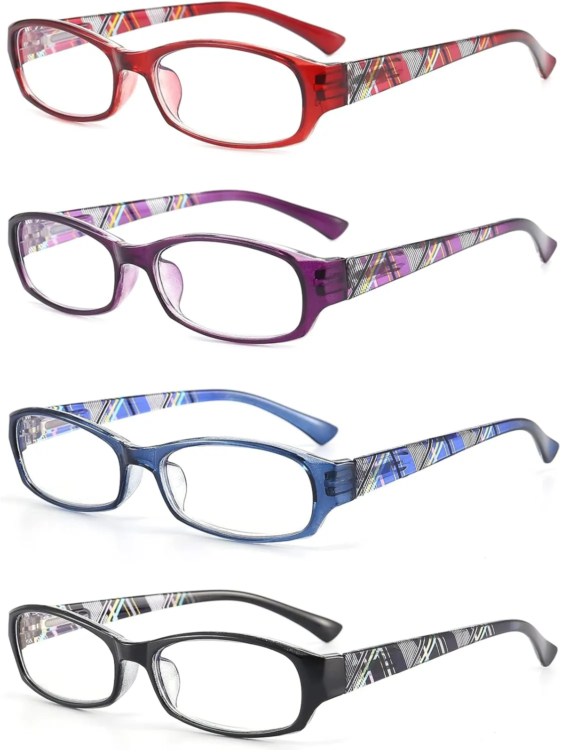 Reading Glasses Womens Men Blue Light Blocking - 4 Pack Lightweight Computer Readers  1.0 Glare Blocking Ladies Eyeglass