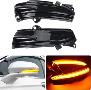 Rearview Mirror LED Dynamic Indicator Blinker Turn Signal Light For Ford For Mondeo For Fusion 2013-2018 Side Mirror Turn Signal (Blue-Yellow)