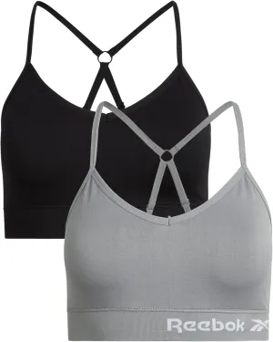Reebok Women's Lightweight Soft Stretch Performance Cami Seamless Bralette, 2 Pack