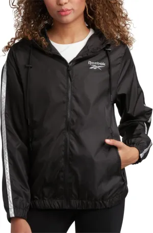 Reebok Womens Windbreaker Jacket - Lightweight Water and Wind Resistant Outdoor Hooded Rain Coat for Running (Sizes: S-XL)