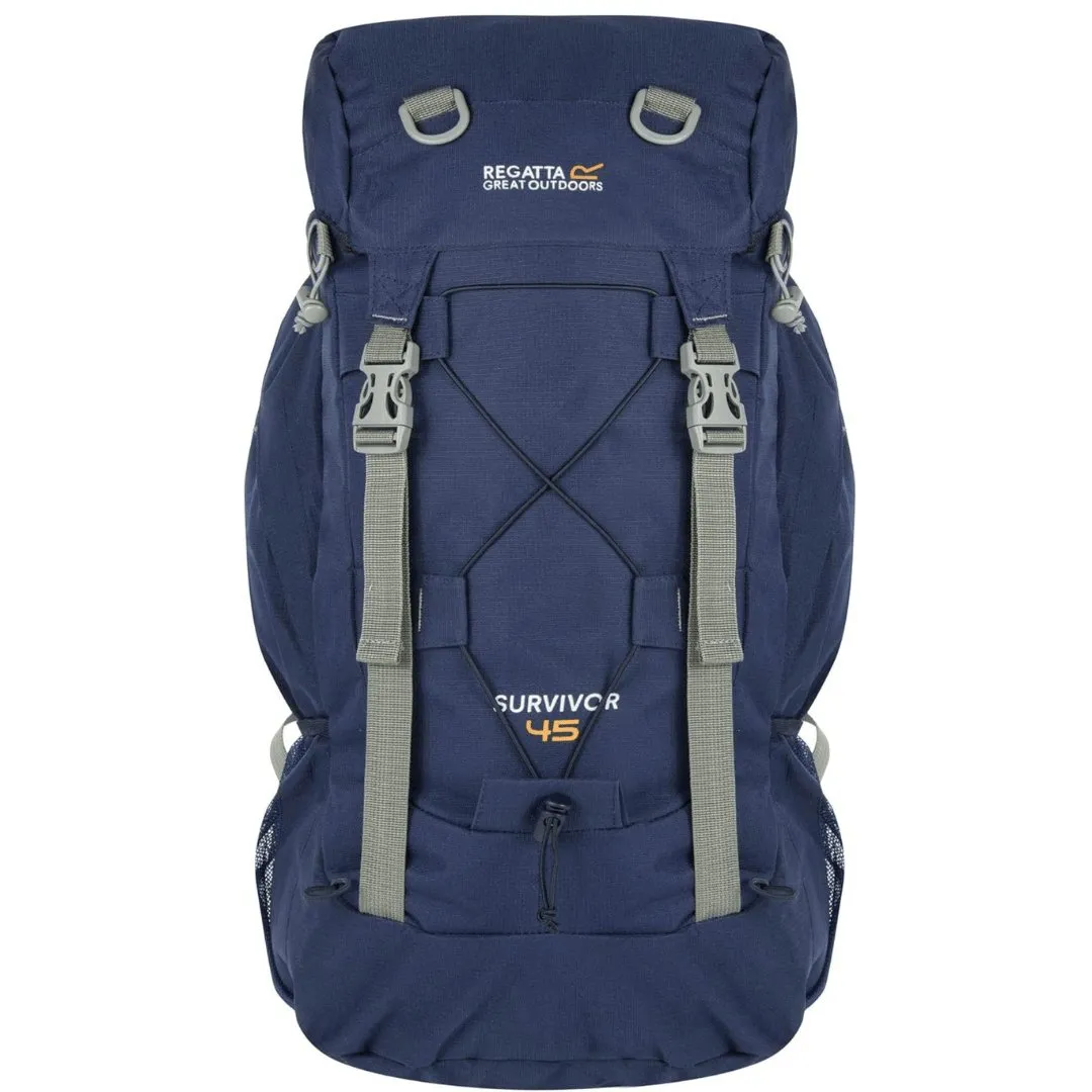 Regatta Survivor III Hardwearing Padded Camping and Hiking Rucksack - Navy, 65 Litre…