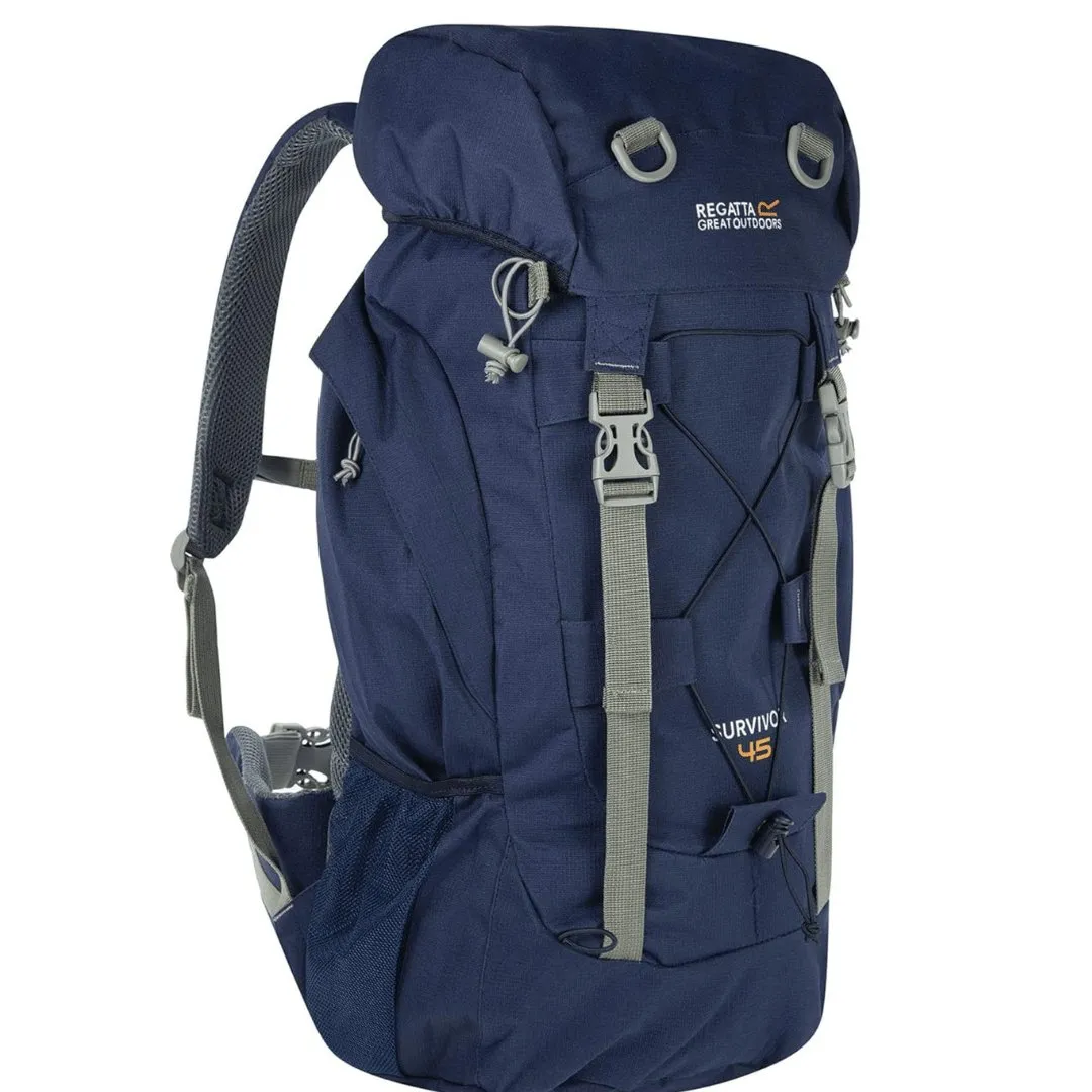 Regatta Survivor III Hardwearing Padded Camping and Hiking Rucksack - Navy, 65 Litre…