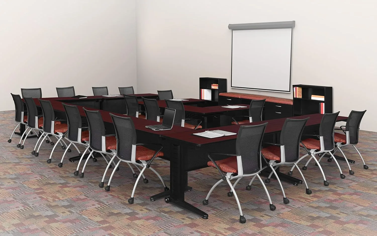 Regency Fusion 72" x 24" Training Table- Mahogany