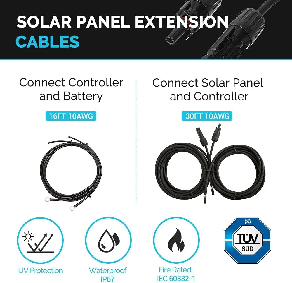 Renogy 200 Watts 12 Volts Monocrystalline RV Solar Panel Kit with Adventurer 30A LCD PWM Charge Controller and Mounting Brackets for RV, Boats, Trailer, Camper, Marine, Off-Grid Solar Power System