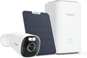 REOLINK 4K Solar Security Camera Wireless Outdoor, Color Night Vision Outside Home Surveillance, 2.4/5GHz WiFi, Solar Powered, Human/Car/Animal Detection, No Extra Fee, Argus Eco Ultra with Home Hub