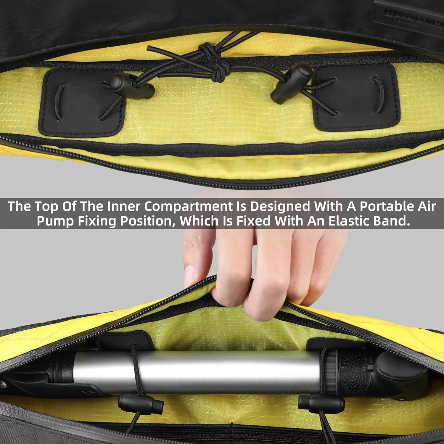 Rhinowalk Bike Triangle Frame Bag 1.7L, Waterproof Tool & Gear Bag with YKK Zippers, Cable Port & Pump Holder, Slim Fit – White