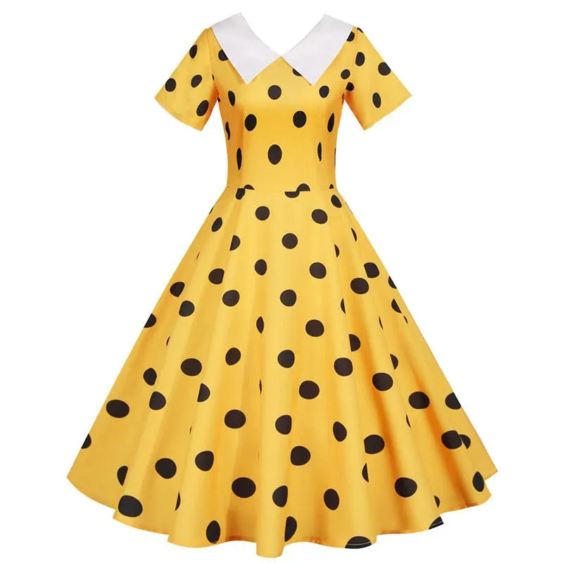 Robe Pin Up Rockabilly <br> Jaune
