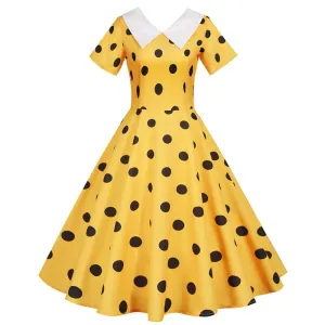 Robe Pin Up Rockabilly <br> Jaune