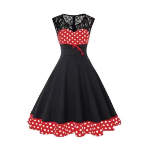 Robe Vintage <br> Grande Taille Dentelle Rouge