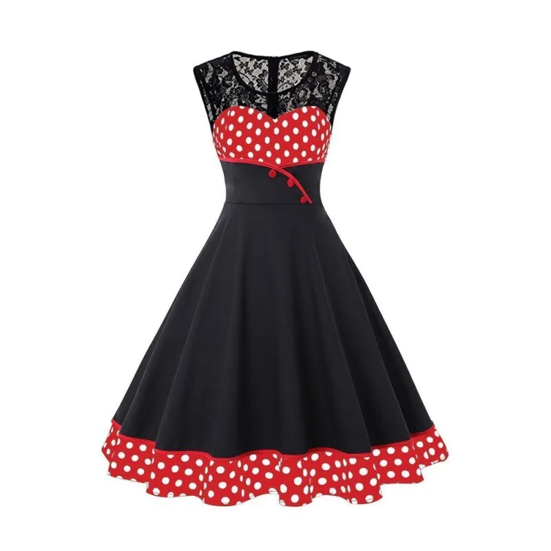 Robe Vintage <br> Grande Taille Dentelle Rouge