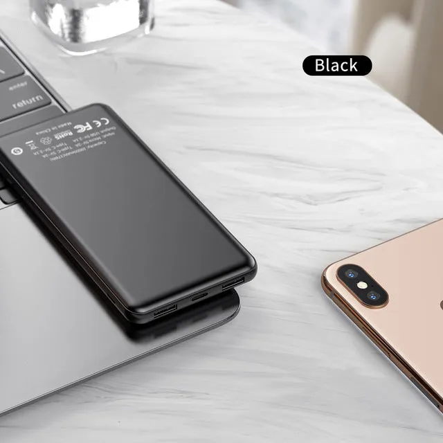 ROCK Slim Power Bank 10000 mAh Portable Charging Ultra thin Powerbank external battery backup pack for iPhone poverbank 10000mah