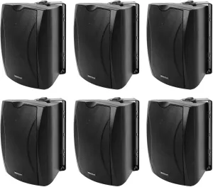 Rockville 6 WET-6B 70V 6.5" IP55 Black Commercial Indoor/Outdoor Wall Speakers
