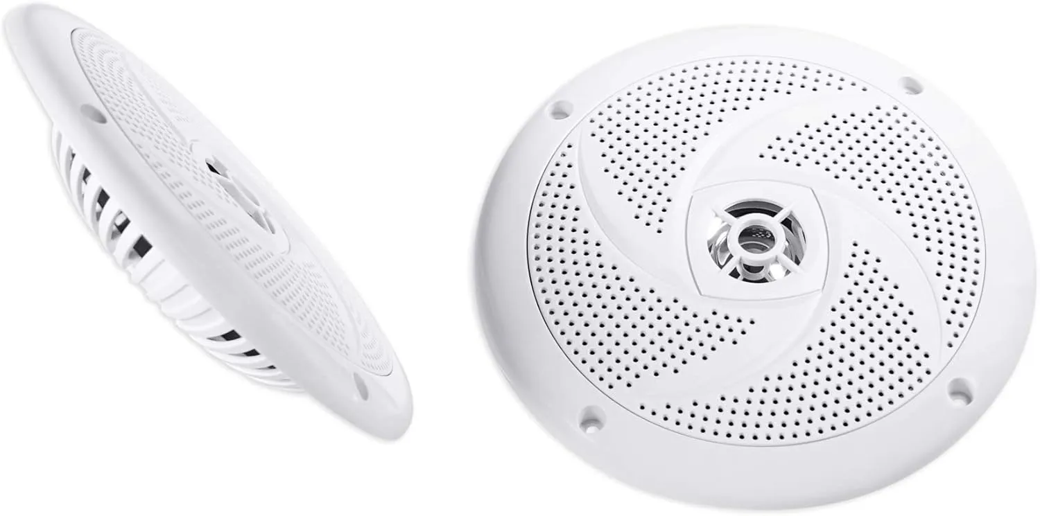 Rockville RSM65W 6.5" 320W Marine Boat Speakers (2), Waterproof, Shallow Mount, High-Power Audio, UV-Resistant, Perfect for Marine and Outdoor Use