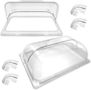 Roll Top Chafing Dish Chafing Dishes for Buffet Clear Plastic Chafing Dish Cover Full Size Pastry Cake Cupcake Bakery Butter Cheese Food Cover,2 Packs