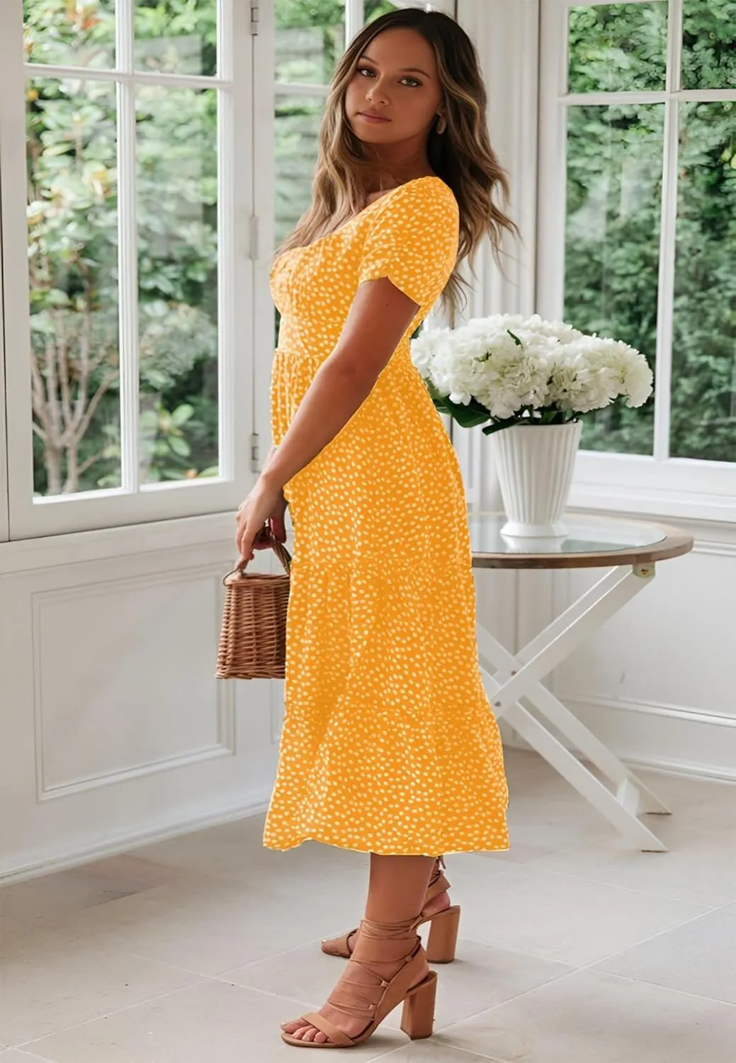 Roll Up Women's Spring Summer Dresses Party Casual Floral Print Boho Elegant Beautiful Cute Midi Long Maxi Dress