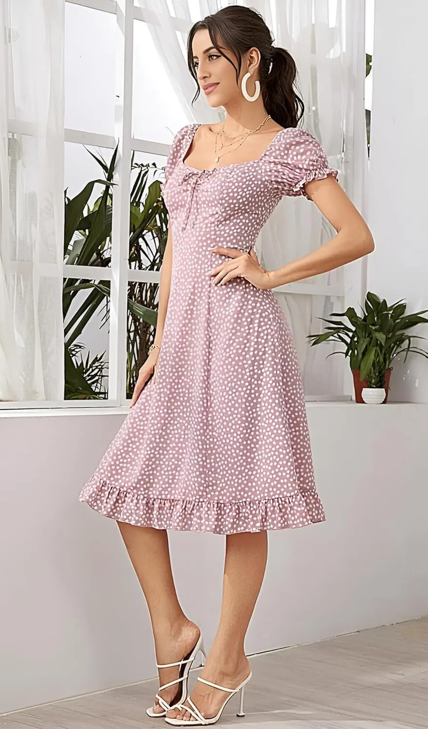Roll Up Women's Spring Summer Dresses Party Casual Floral Print Boho Elegant Beautiful Cute Midi Long Maxi Dress