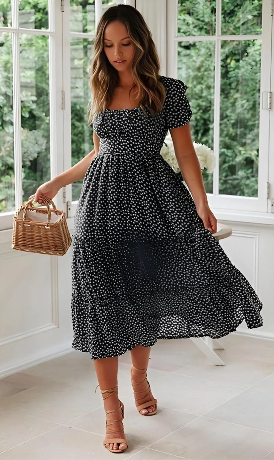Roll Up Women's Spring Summer Dresses Party Casual Floral Print Boho Elegant Beautiful Cute Midi Long Maxi Dress