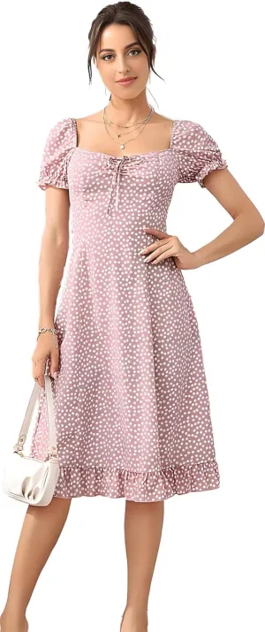 Roll Up Women's Spring Summer Dresses Party Casual Floral Print Boho Elegant Beautiful Cute Midi Long Maxi Dress