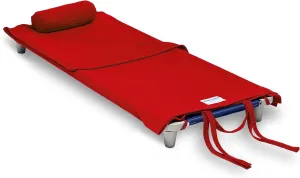 ROLLEE POLLEE Nap Sac Roll Up Napping Blanket with Attached Pillow for Preschool/Daycare, Super Soft with Elastic Straps, Fits Most Mats and Cots (Red)
