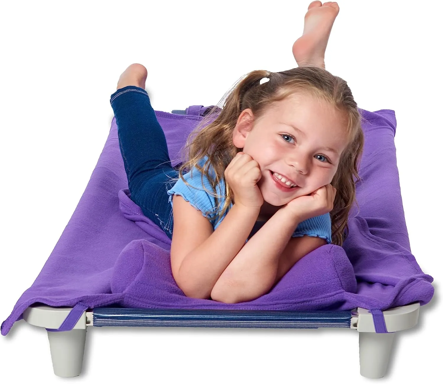 ROLLEE POLLEE Nap Sac Roll Up Napping Blanket with Attached Pillow for Preschool/Daycare, Super Soft with Elastic Straps, Fits Most Mats and Cots (Red)