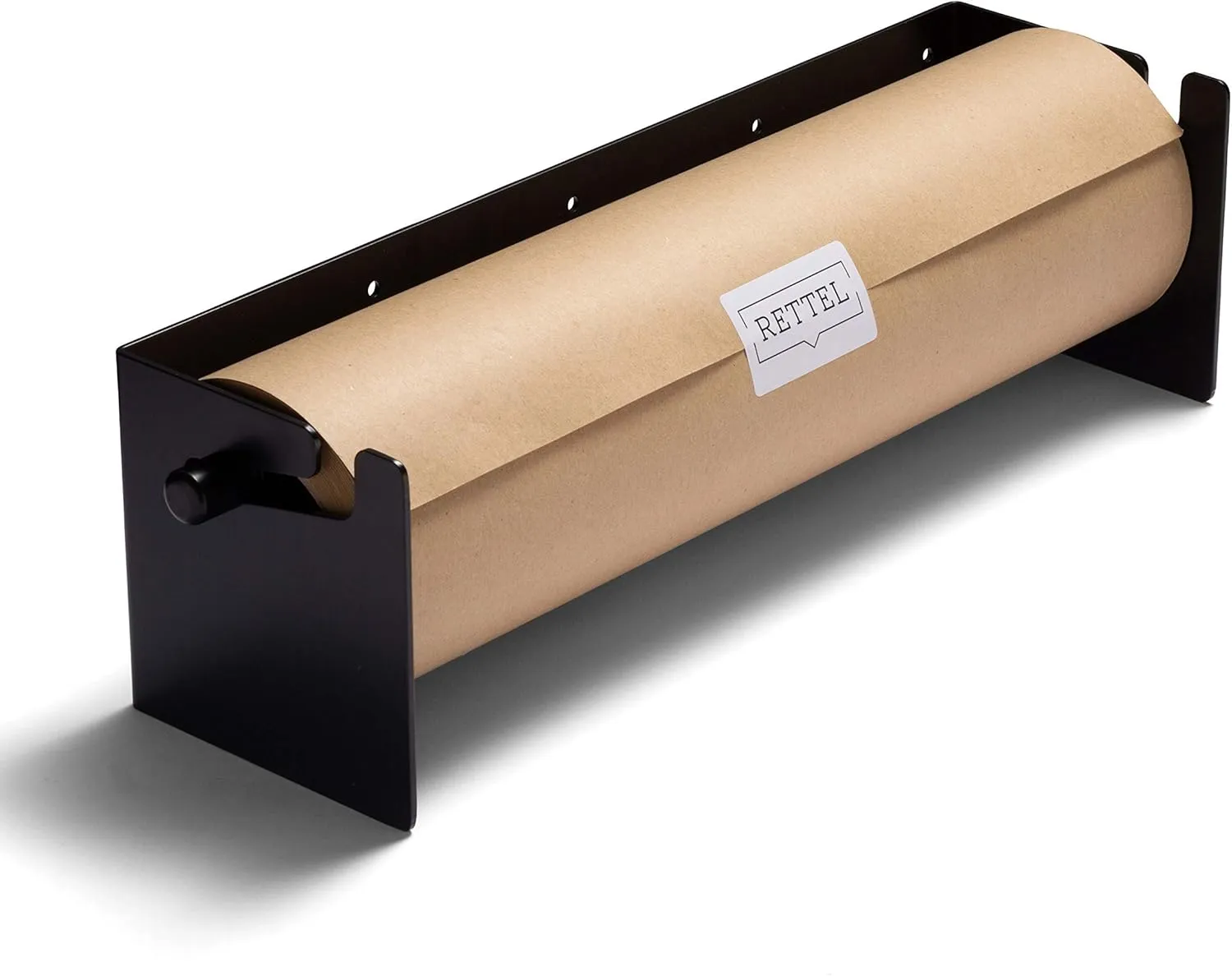 Roller Kraft Paper Roll Display, Wall Decor, Art Wall Mount, Kitchen Decor, Farmhouse Decor - (1) Kraft Paper Roll Included (18 Inch, Black)
